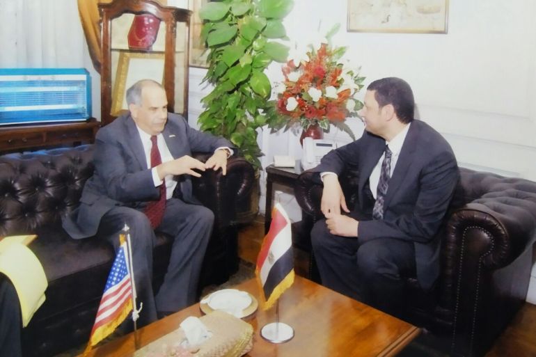 وزير التموين الأسبق، باسم عودة وممثل وزارة الزراعة الأمريكية بالقاهرة