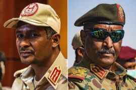 قائد الجيش السوداني عبد الفتاح البرهان (يمين) وقائد قوات الدعم السريع محمد حمدان دقلو (حميدتي)